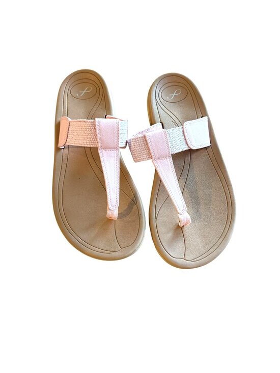 Freely Shoes - Freely T-Strap Sport Sandals 10 Womens Pink Thong Summer Classic Slip-On Comfort